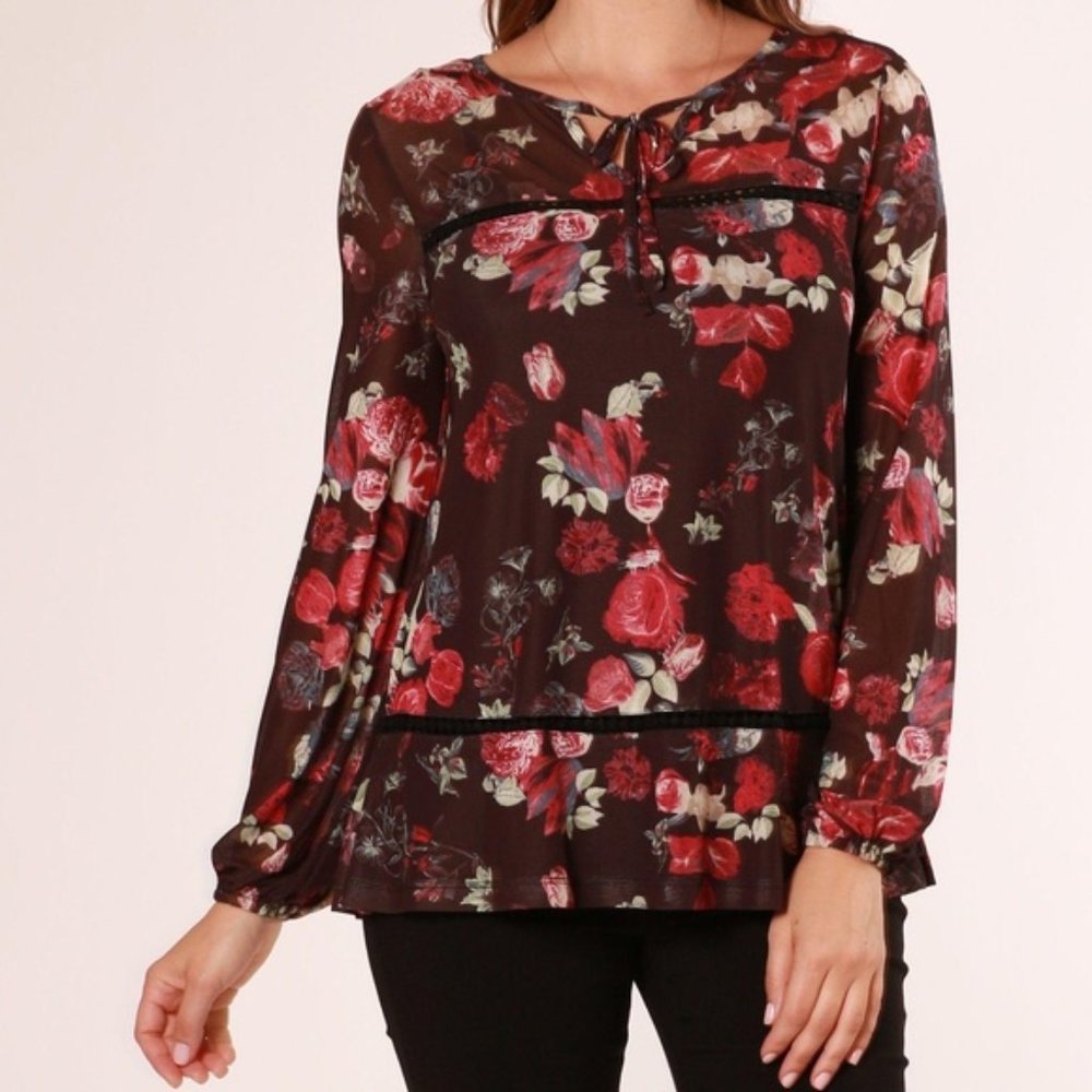 Skye's The Limit Floral Lace-Inset Top